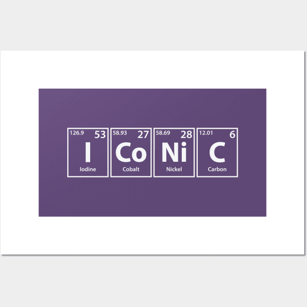 Iconic (I-Co-Ni-C) Periodic Elements Spelling Wall Art by cerebrands